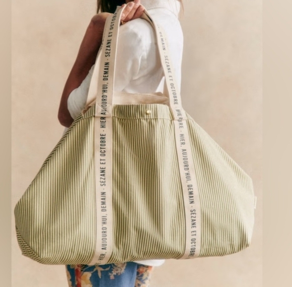 【RARE FIND】 Sezane NWT bag green stripe - Picture 16 of 16